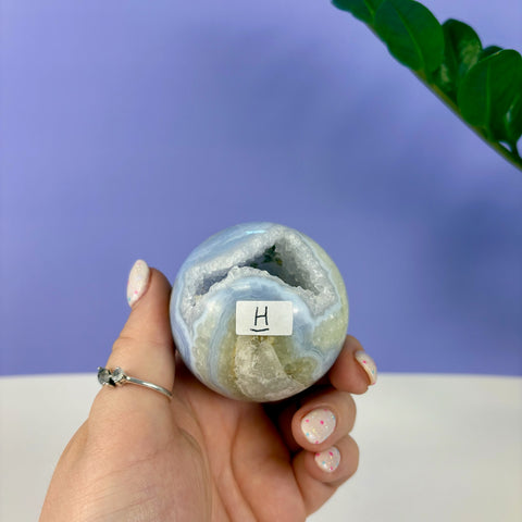Statement Druzy Blue Lace Agate Sphere