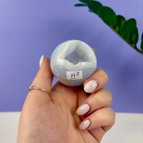 Statement Druzy Blue Lace Agate Sphere