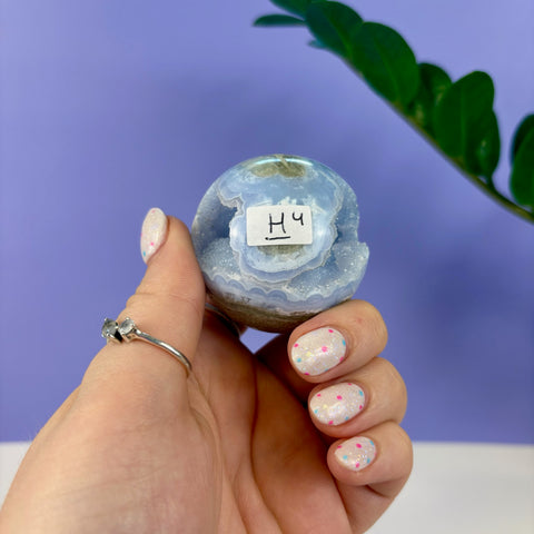Statement Druzy Blue Lace Agate Sphere