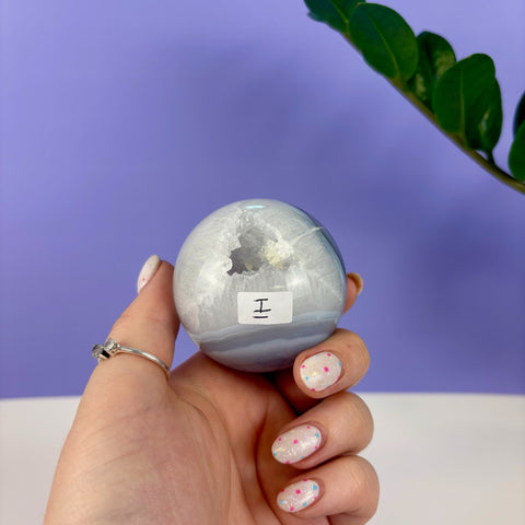 Statement Druzy Blue Lace Agate Sphere