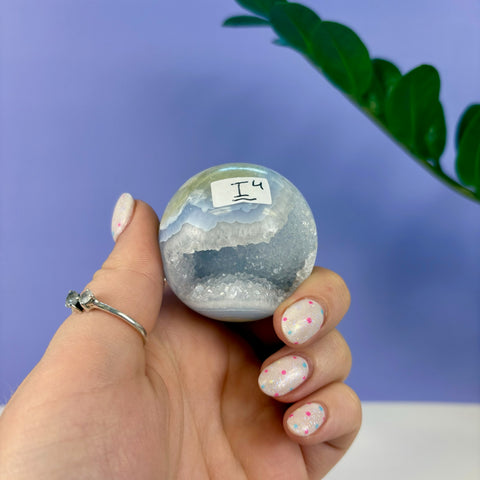 Statement Druzy Blue Lace Agate Sphere
