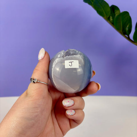 Statement Druzy Blue Lace Agate Sphere