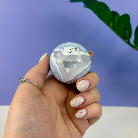Statement Druzy Blue Lace Agate Sphere