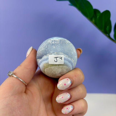 Statement Druzy Blue Lace Agate Sphere