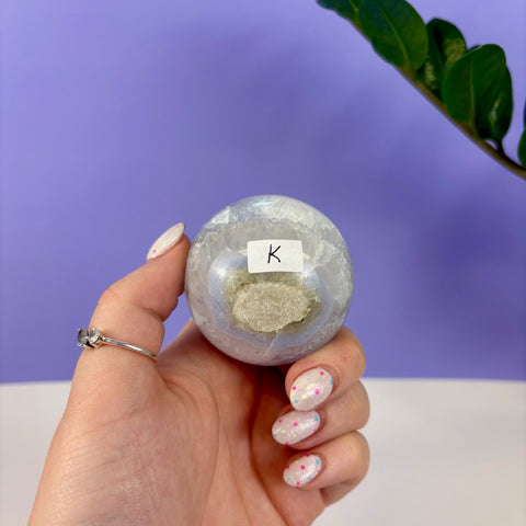 Statement Druzy Blue Lace Agate Sphere