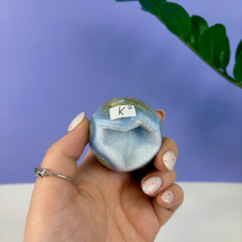 Statement Druzy Blue Lace Agate Sphere