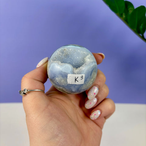 Statement Druzy Blue Lace Agate Sphere