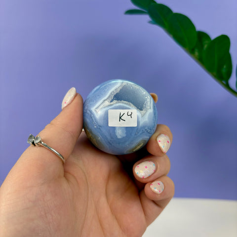 Statement Druzy Blue Lace Agate Sphere