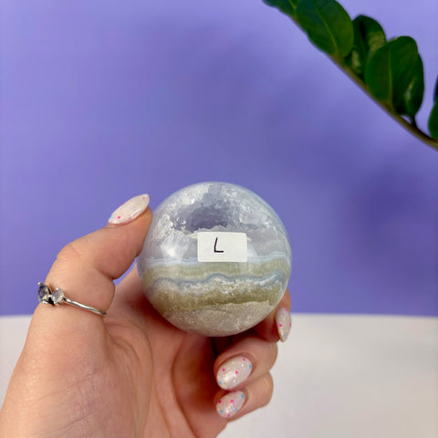 Statement Druzy Blue Lace Agate Sphere