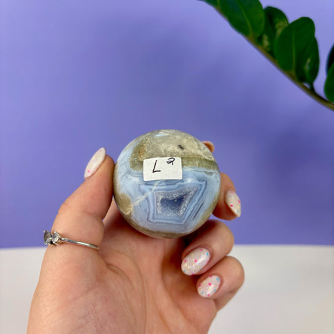 Statement Druzy Blue Lace Agate Sphere
