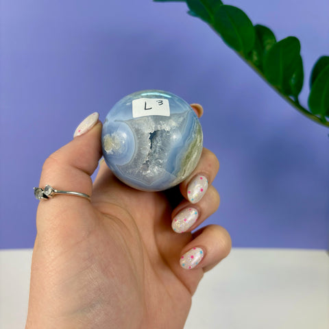 Statement Druzy Blue Lace Agate Sphere