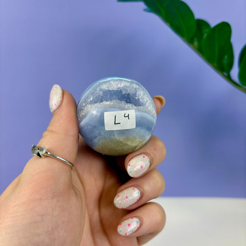 Statement Druzy Blue Lace Agate Sphere
