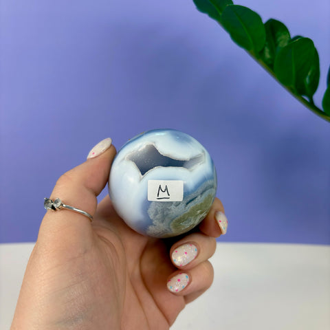 Statement Druzy Blue Lace Agate Sphere