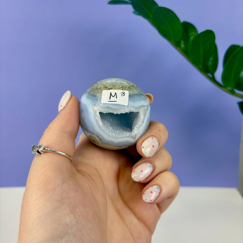 Statement Druzy Blue Lace Agate Sphere