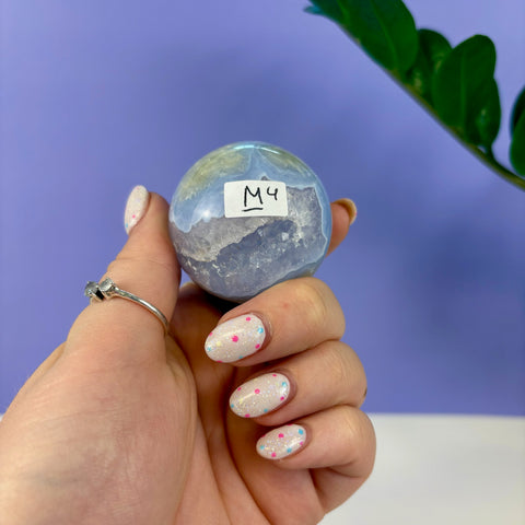 Statement Druzy Blue Lace Agate Sphere