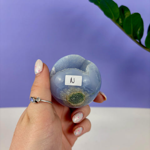 Statement Druzy Blue Lace Agate Sphere
