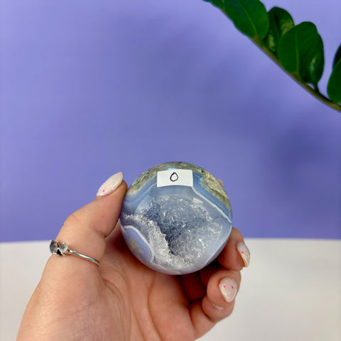 Statement Druzy Blue Lace Agate Sphere