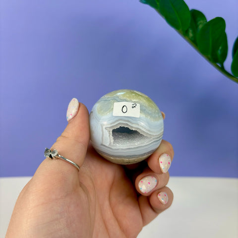 Statement Druzy Blue Lace Agate Sphere