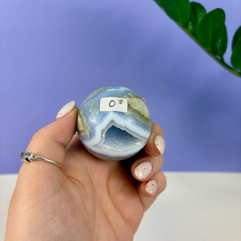 Statement Druzy Blue Lace Agate Sphere