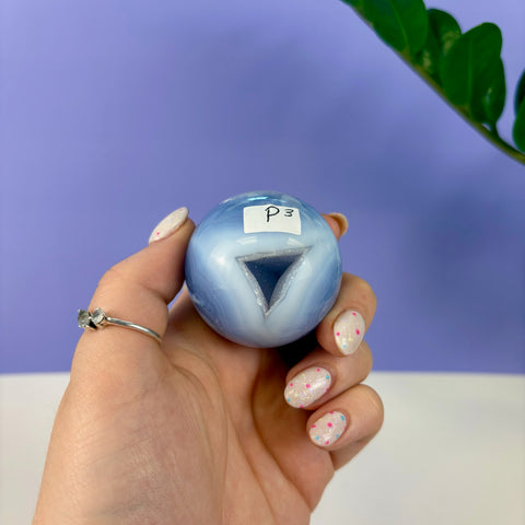 Statement Druzy Blue Lace Agate Sphere