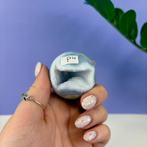 Statement Druzy Blue Lace Agate Sphere