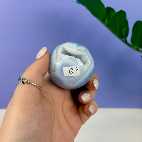Statement Druzy Blue Lace Agate Sphere