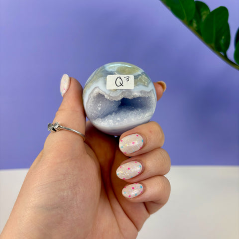 Statement Druzy Blue Lace Agate Sphere