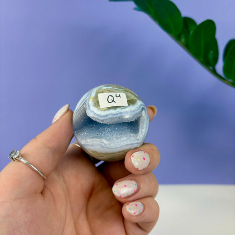Statement Druzy Blue Lace Agate Sphere