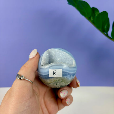 Statement Druzy Blue Lace Agate Sphere