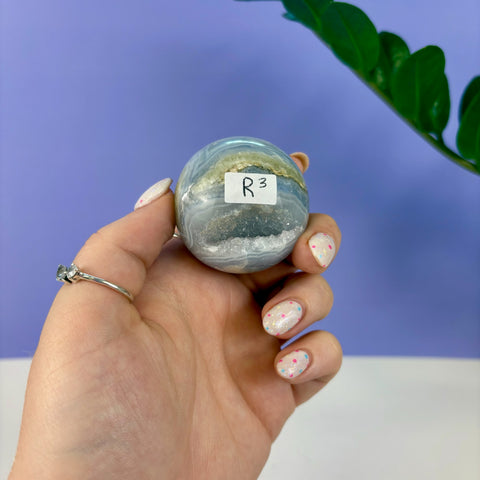 Statement Druzy Blue Lace Agate Sphere