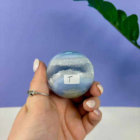 Statement Druzy Blue Lace Agate Sphere