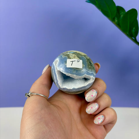 Statement Druzy Blue Lace Agate Sphere