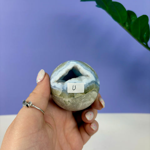 Statement Druzy Blue Lace Agate Sphere