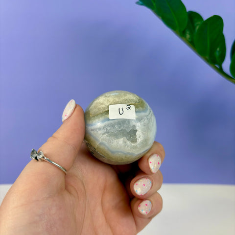 Statement Druzy Blue Lace Agate Sphere