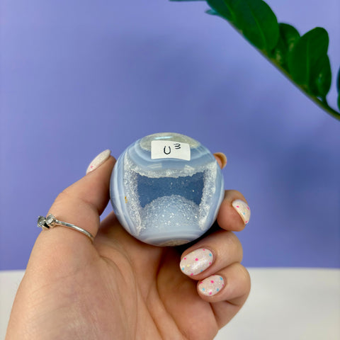 Statement Druzy Blue Lace Agate Sphere