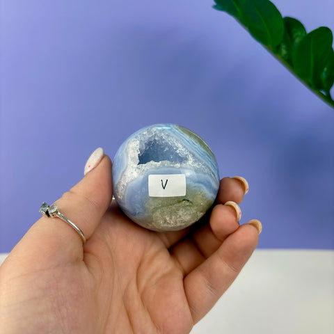 Statement Druzy Blue Lace Agate Sphere