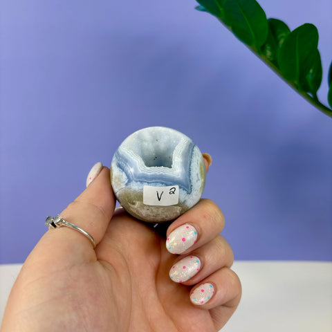 Statement Druzy Blue Lace Agate Sphere