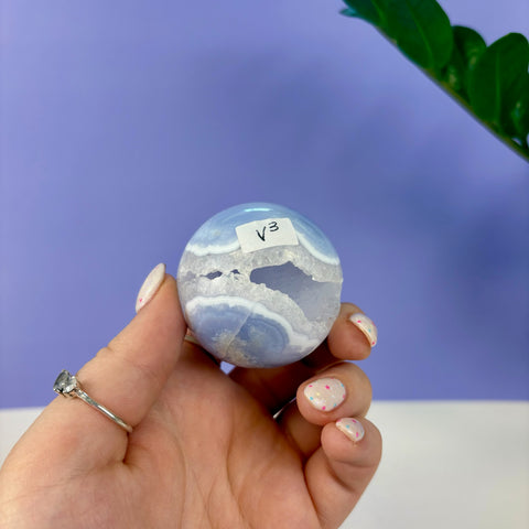 Statement Druzy Blue Lace Agate Sphere