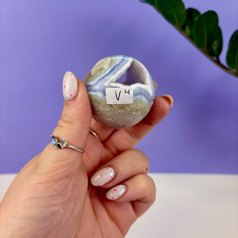 Statement Druzy Blue Lace Agate Sphere