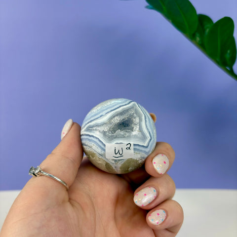 Statement Druzy Blue Lace Agate Sphere