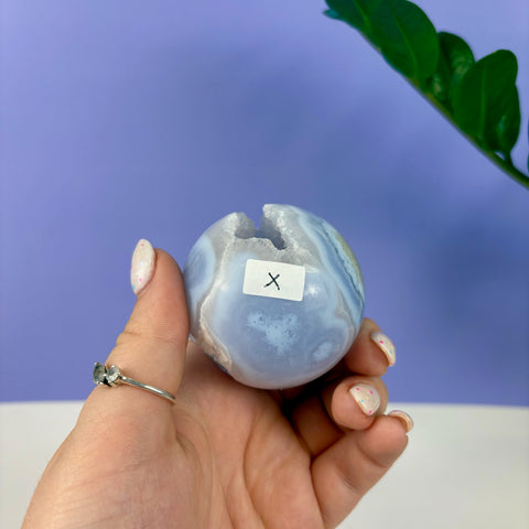 Statement Druzy Blue Lace Agate Sphere