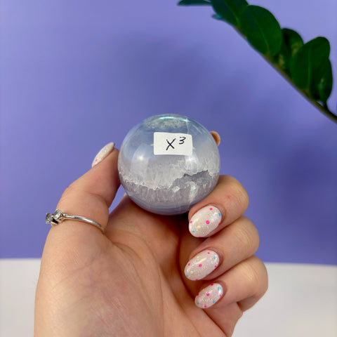 Statement Druzy Blue Lace Agate Sphere