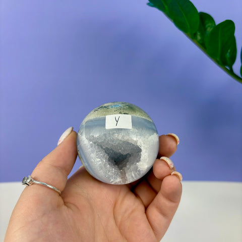 Statement Druzy Blue Lace Agate Sphere