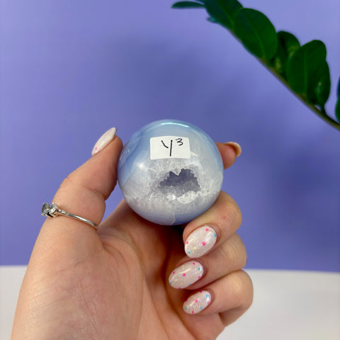 Statement Druzy Blue Lace Agate Sphere