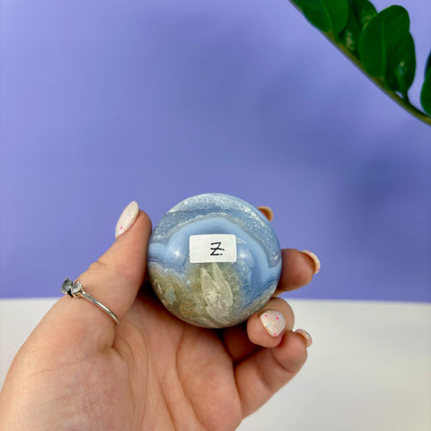 Statement Druzy Blue Lace Agate Sphere