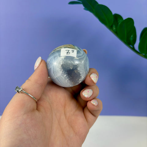 Statement Druzy Blue Lace Agate Sphere