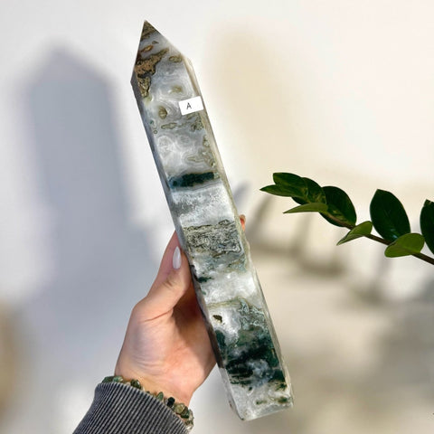 Statement Moss Agate Tower A 1 - Kenna's Crystals from TikTok