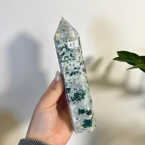 Statement Moss Agate Tower A2 27 - Kenna's Crystals from TikTok