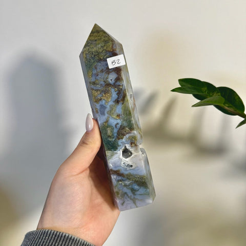 Statement Moss Agate Tower B2 28 - Kenna's Crystals from TikTok
