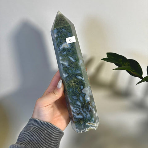 Statement Moss Agate Tower C 3 - Kenna's Crystals from TikTok